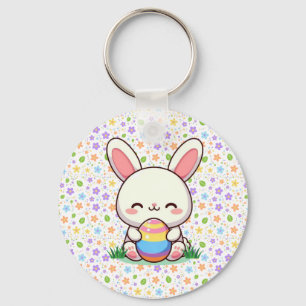 Porte-clés Mignonne lapin de printemps/Pâques avec oeuf