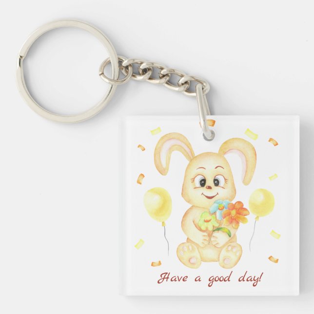 Porte-clés Mignonne Lapin pour une ambiance positive Poster (Devant)