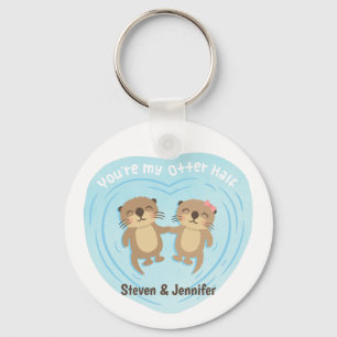 Porte-clés Mignonne Ma Moitié Otter, Couple Personnalisé