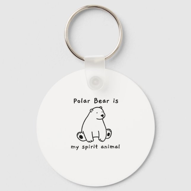 Porte-clés Mignonne Ours Polaire Est Mon Esprit Ours Animal O (Recto)