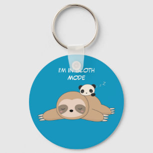 Porte-clés Mignonne paresse animée avec ours à panda