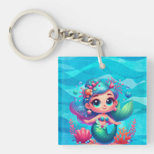 Porte-clés Mignonne sirène sous-marine
