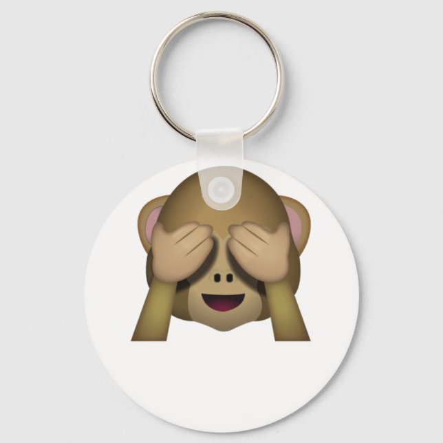 Porte-clés Mignonne Voir Pas De Mal Singe Emoji (Recto)