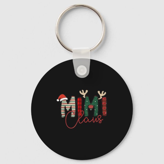 Porte-clés Mimi Claus Christmas Santa Hat Reindeer Grandma Gr (Recto)