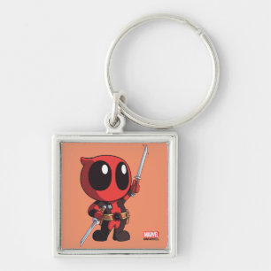 Porte-clés Mini Deadpool Avec Deux Épées