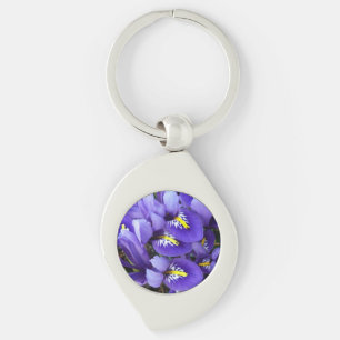 Porte-clés Miniature Bleu Irises Printemps Floral