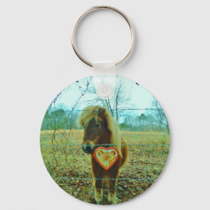 Porte-clés Miniature cheval Brown Valentine Heart