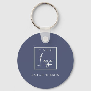 Porte-clés Minimal Navy Custom Promotional Business Logo