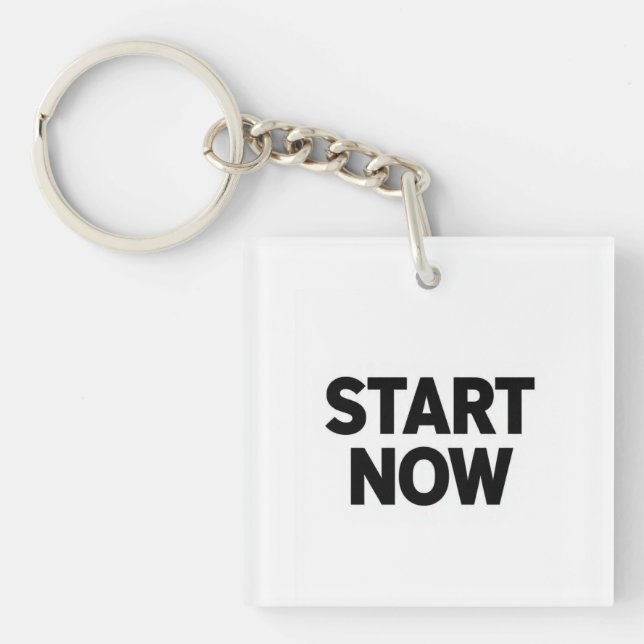 Porte-clés Minimalist bold start now text (Devant)