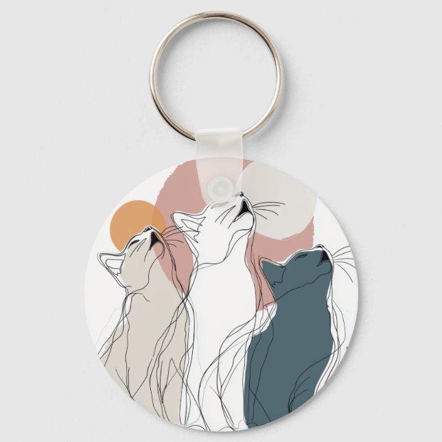 Porte-clés Minimalist Daisy Flowers Metal Keychain (Recto)