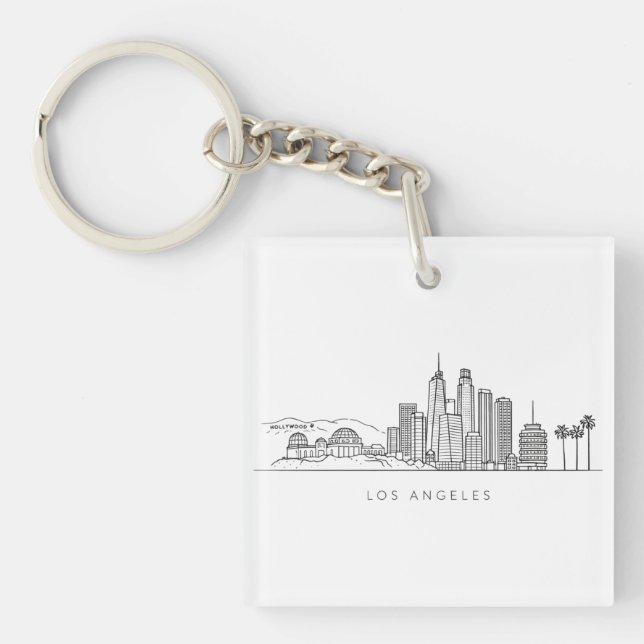 Porte-clés Minimalist Los Angeles Skyline Illustration (Devant)