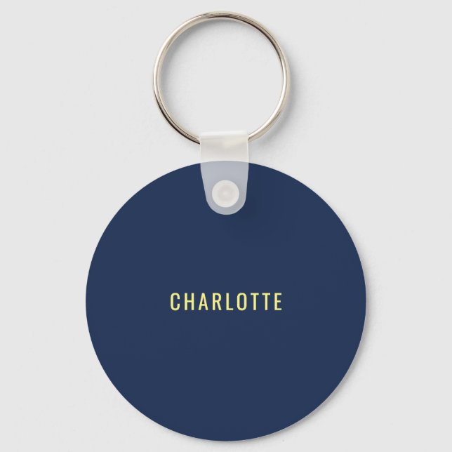 Porte-clés Minimaliste Classique Professionnel Nom de Couleur (Recto)