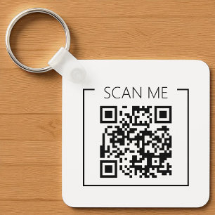 Porte-clés Minimaliste Code QR Scan Me Entreprise