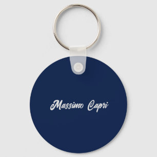 Porte-clés Minimaliste Élégant Texte Gras Bleu Foncé Propre N