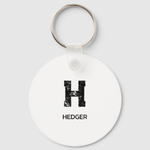 PORTE-CLÉS MINIMALISTE NOIR UNE LETTRE MONOGRAMME NOM BLANC