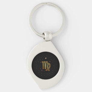 Porte-clés minimaliste Vierge Zodiaque en Or