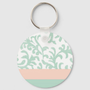 Porte-clés Mint Green et Peach Pink Florent Pattern