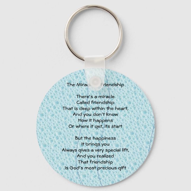 Porte-clés Miracle of Friendship Poem Porte - clé (Recto)
