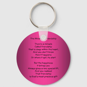 Porte-clés Miracle of Friendship Poem porte - clé