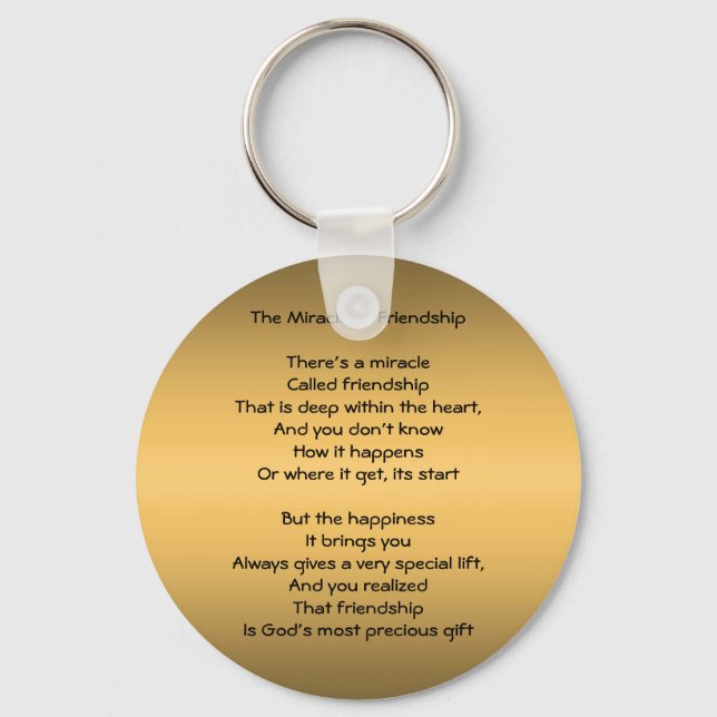 Porte-clés Miracle of Friendship Poem porte - clé (Recto)