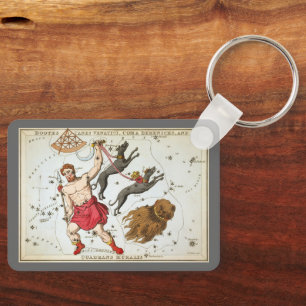 Porte-clés Miroir d'Urania, Carte céleste d'astronomie vintag