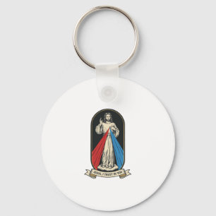 Porte-clés Miséricorde divine Jésus Vintage