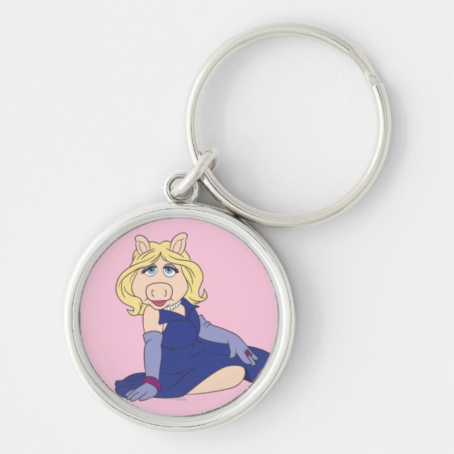 Porte-clés Miss Piggy en robe violette (Devant)