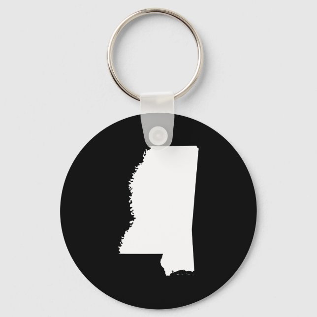 Porte-clés Mississippi en blanc et noir (Recto)
