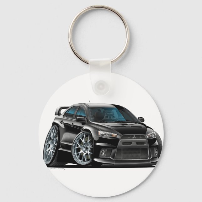 Porte-clés Mitsubishi Evo Black Car (Recto)