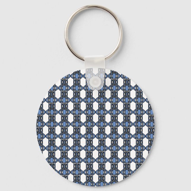 Porte-clés Mod Retro Blue Abstrait Scarab Motif (Recto)
