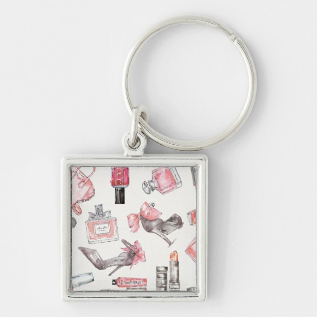 Porte-clés Mode chic d'aquarelle des accents | (Devant)