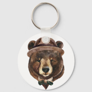 Porte-clés Mode d'ours d'aquarelle
