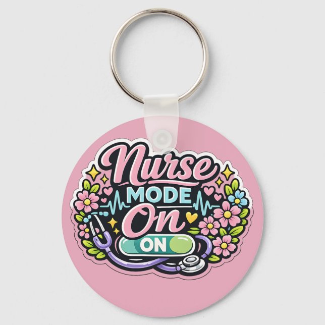 Porte-clés Mode infirmière activé Cadeau drôle pour infirmièr (Recto)