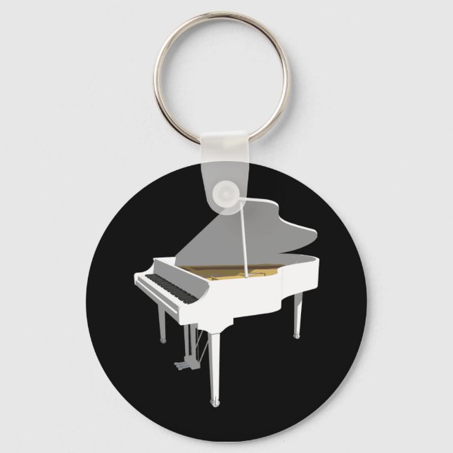 Porte-clés Modèle 3D : Grand Piano Blanc : (Recto)