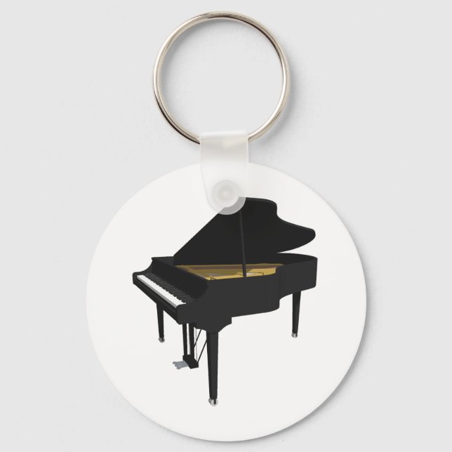 Porte-clés Modèle 3D : Piano noir grand : (Recto)