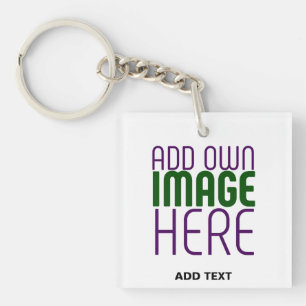 PORTE-CLÉS MODÈLE DE TEXTE D'IMAGE BLANCHE SIMPLE MODERNE