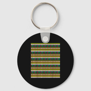 Porte-clés Modèle de tricot de renne et d'arbre de Noël