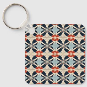 Porte-clés Modèle floral japonais de texte personnalisé