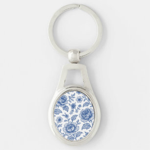 Porte-clés Modèle Floral Royal Bleu Rose