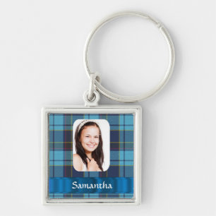 Porte-clés Modèle photo de plaid bleu tartan