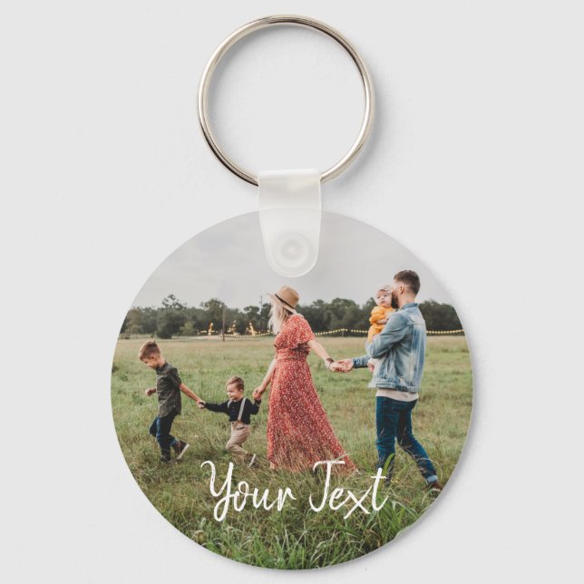 Porte-clés Modèle photo et texte personnalisé (Recto)
