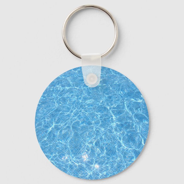 Porte-clés Modèle sur mesure Piscine bleue Eau bleue Vide (Recto)