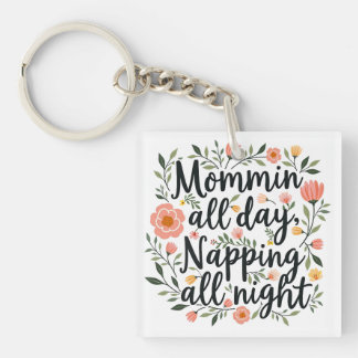 Porte-clés Modern Cute Floral Mama Quote