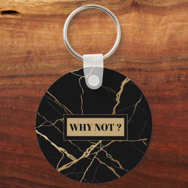 Porte-clés Modern Gold & black Marble  Minimalist Luxury  (Recto)