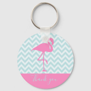 Porte-clés Modern Pink Flamingo, Thank You