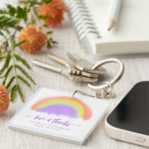 Porte-clés Moderne aquarelle arc-en-ciel professeur merci cad