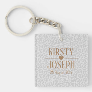 Porte-clés Moderne Classique Mariage Or élégant Motif