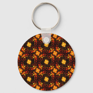 Porte-clés Moderne élégante bohème dorée motif d'art abstrait