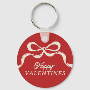 Porte-clés Moderne HAPPY VALENTINES Bows tendance Rouge