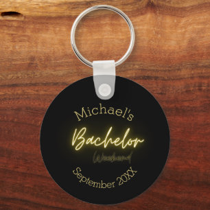 Porte-clés Moderne minimaliste Black and Gold Bachelor Party